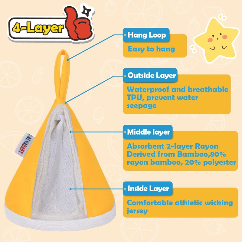 ALVABABY 4 Pcs Baby Boy Pee Covers, 3.5 * 4 In,Strong Water Absorption Pee Shield for Newborn Boy, 4-Layer Reusable Pee Cap, Diaper Changing Accessory for Baby Gift - Image 2